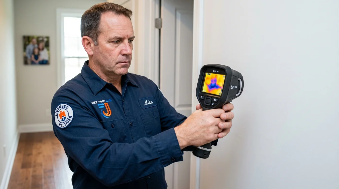 Thermal imaging leak detection by Johns Plumbing LLC in East Jordan